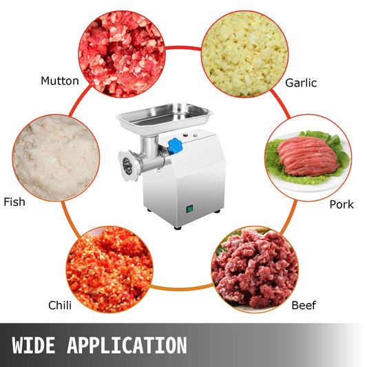 250Kg/H Electric Meat Mincer Grinder, Food Processor Sausage Maker Machine