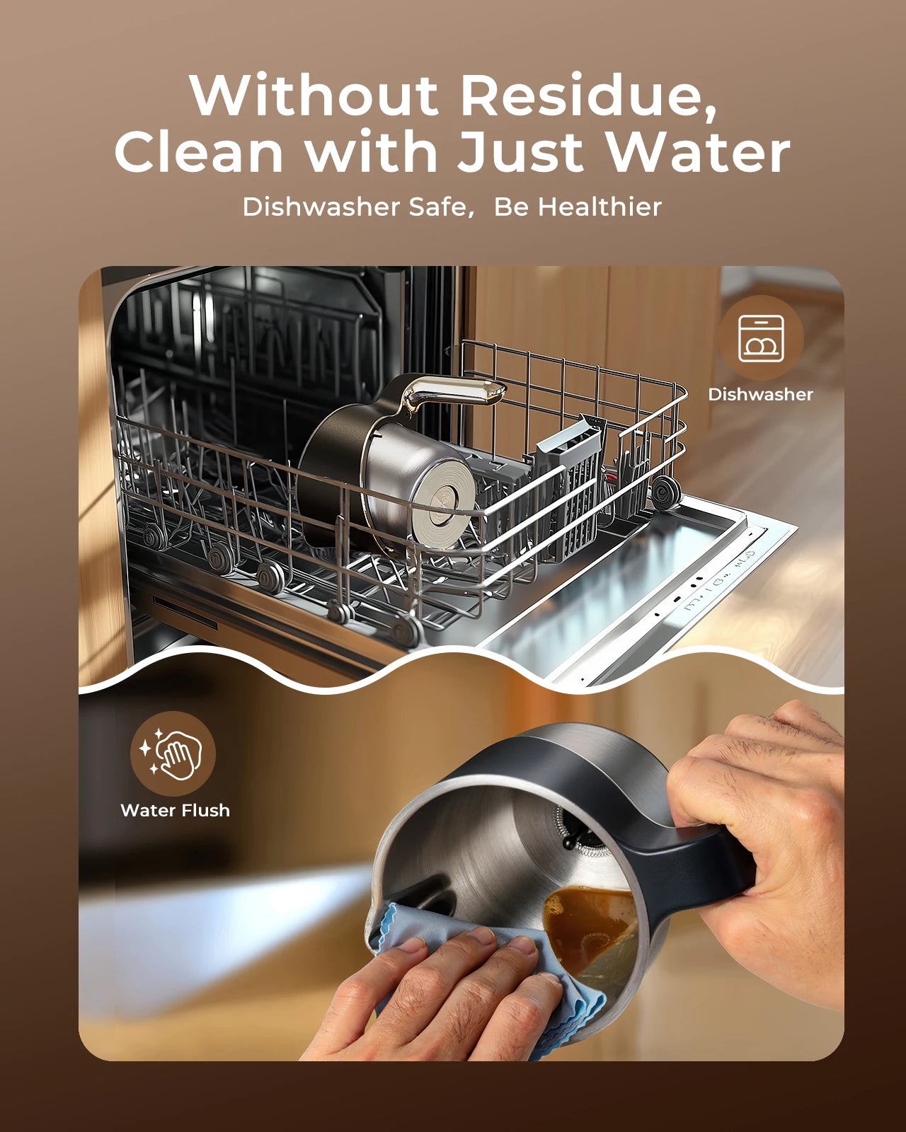 8-in-1 Electric Milk Frother and Steamer for Coffee, 400ml Large Capacity Detachable Milk Steamer.