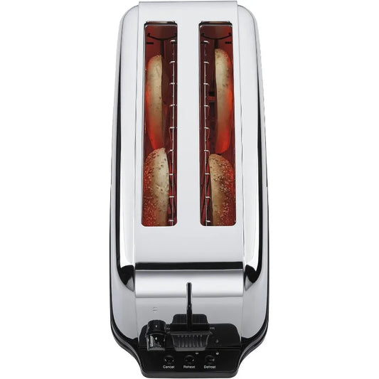 Commercial 4 Slice Extra Long Slot Light Duty Pop-Up Toaster,