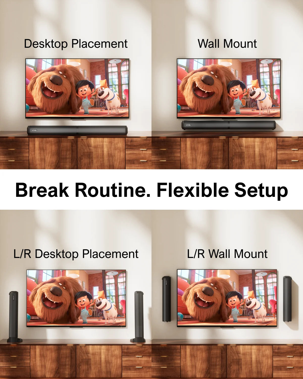 4.1ch Soundbar with Subwoofer,2-in-1 Detachable Bluetooth 5.3 Soundbar for Smart TV, Home Theater Bluetooth Speakers