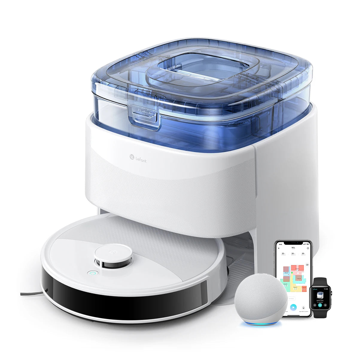 Robot Vacuum Cleaner with Mapping, Emptying Station, Automatic Washing and Drying,
