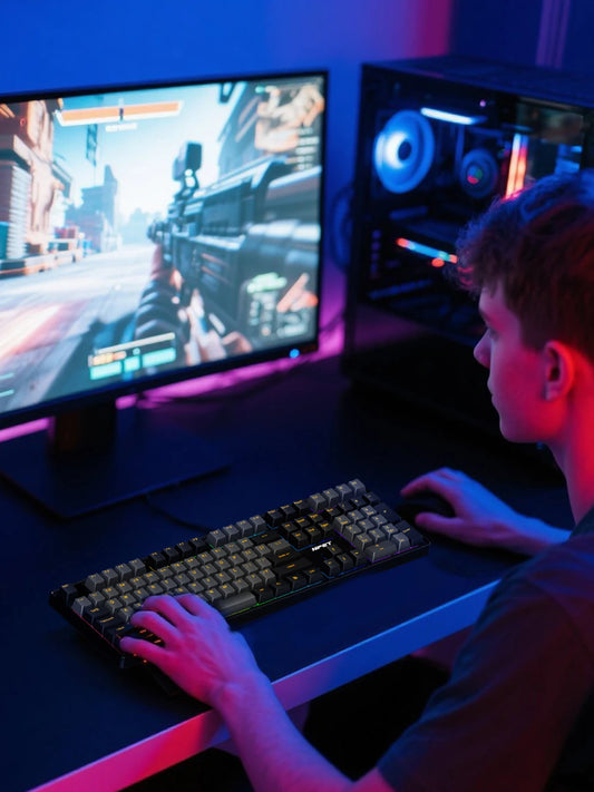 RGB Mechanical Keyboard, Wired 20+ Backlit Modes, Ergonomic Hot Swappable Design, Suitable For Gaming And Office