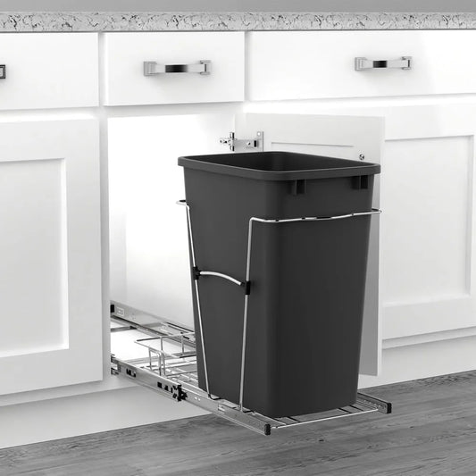 Pullout Trash Can 35 Qt Garbage Recycling Bin Full Extension Slides,