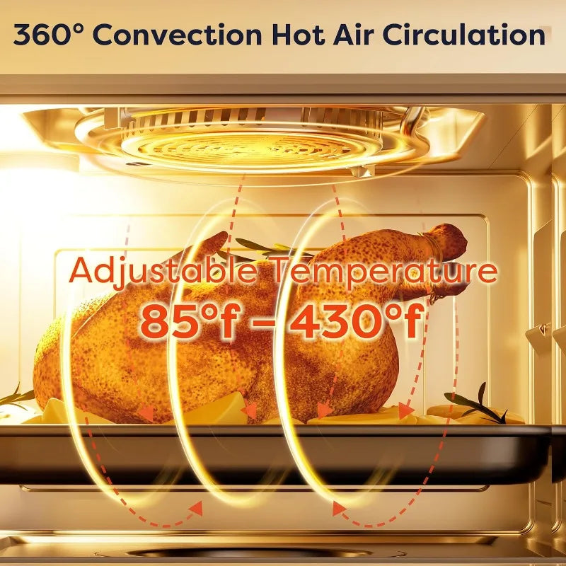 8-in-1 Air Fryer Steam Oven Countertop, 13QT Mini Toaster Oven with Steam, Rapid Steam, Air Fry, Vapor Bake, Steam Clean, Bake