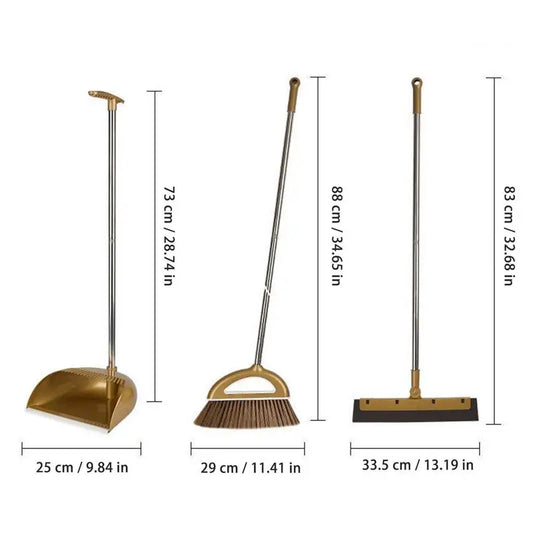 Indoor Floor Cleaning Broom And Dustpan Set With Long Handle Broom For Home