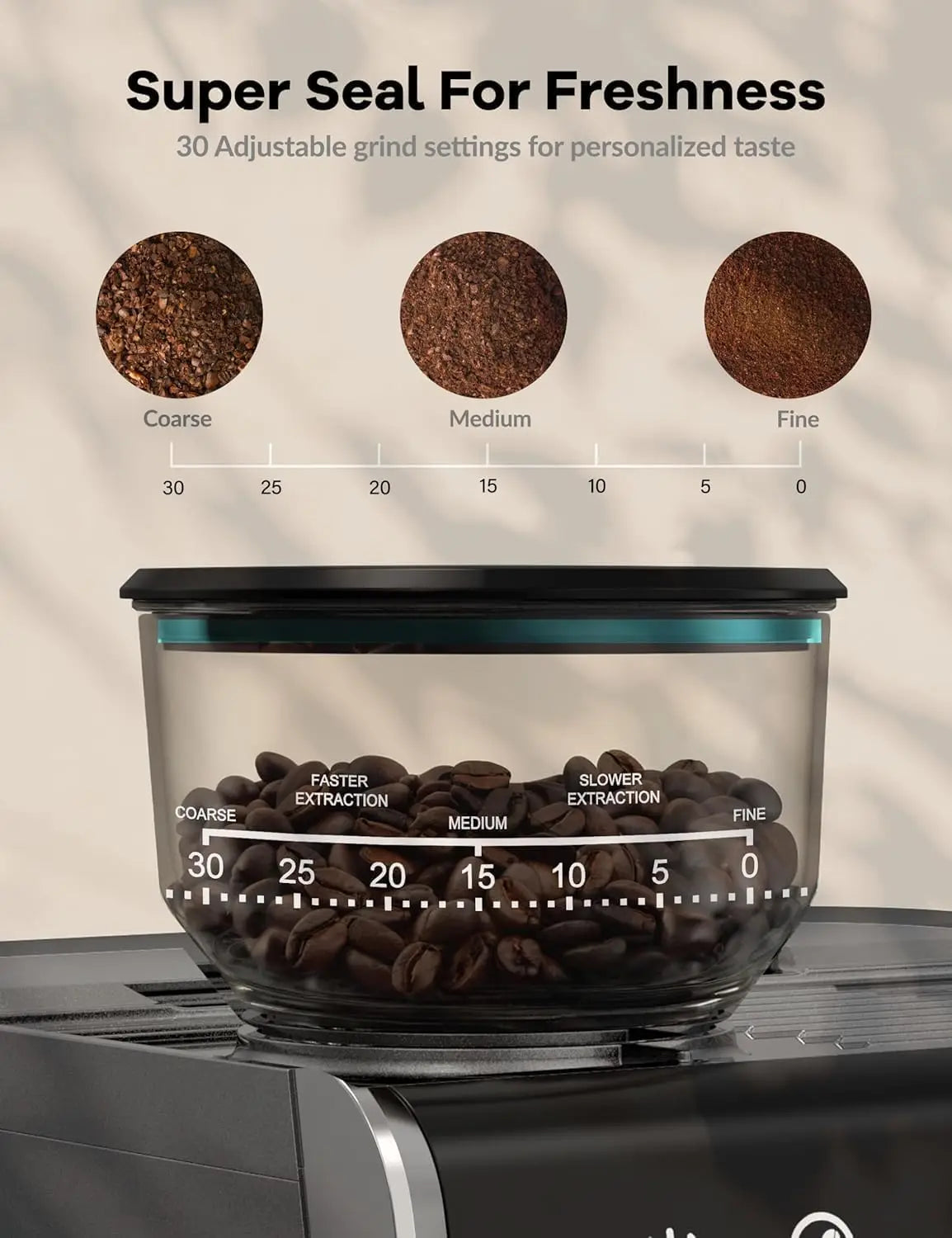 20 Bar Espresso Coffee Machine 1450W Semi Automatic Espresso Maker with Grinder for Latte Cappuccino Gift Coffee Lover