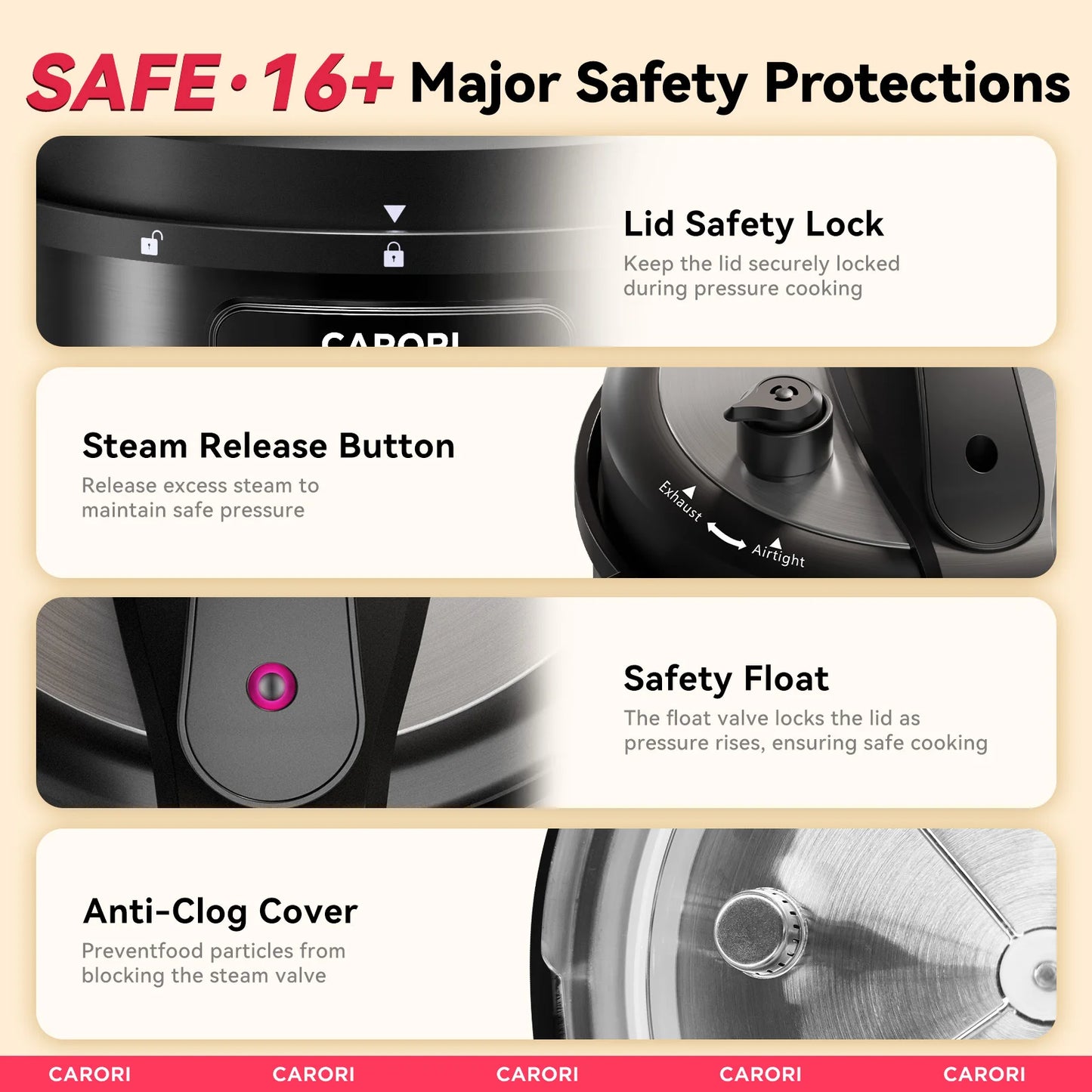 1200W 12-in-1Stainless Steel Electric Pressure Cooker 8Qt,  Slow Cook Rice Cooker Steamer,