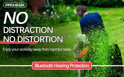 Bluetooth 5.0 Hearing Protection Headphones with Rechargeable Battery Safety Noise Reduction Ear Muffs For Mowing Work
