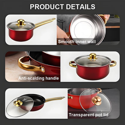 12-Piece Non-Stick Stainless Steel Cookware Set