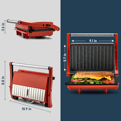 Grilled Cheese , Sandwich Maker & Waffle Maker, 1000W Panini Press with Removable Non-Stick Plate Easy to Clean,