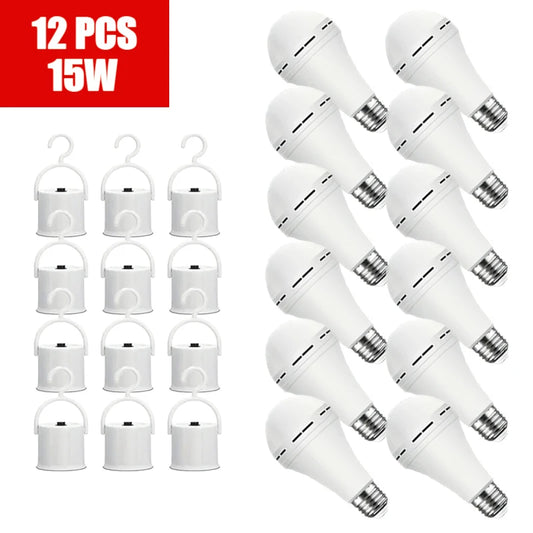 12pcs 15W rechargeable LED emergency bulbs,