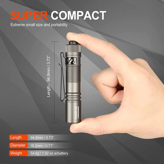 1000 Lumens High CRI90 USB-C Rechargeable IP68 Small Pocket LED Flashlight for Everyday Carry