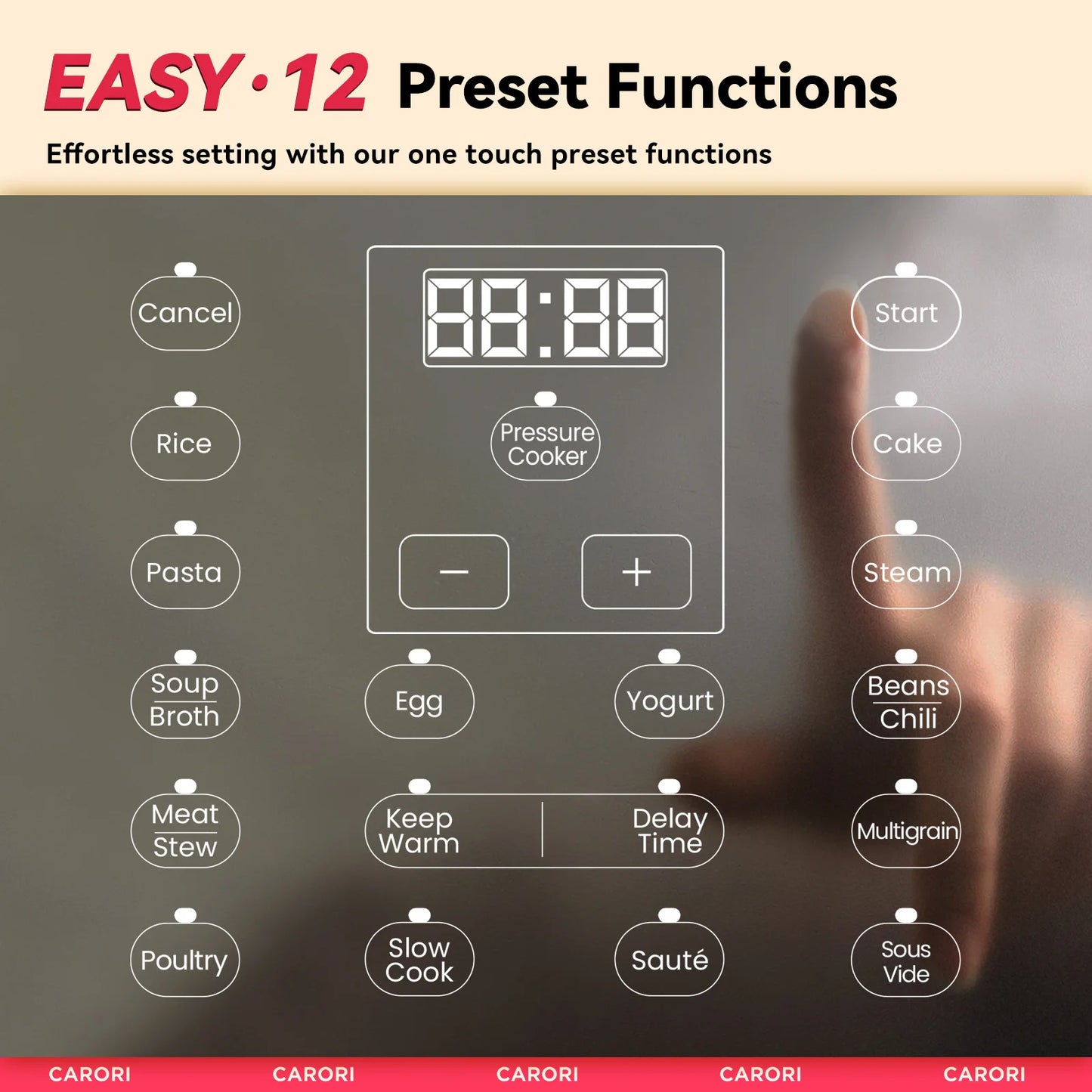 1200W 12-in-1Stainless Steel Electric Pressure Cooker 8Qt,  Slow Cook Rice Cooker Steamer,