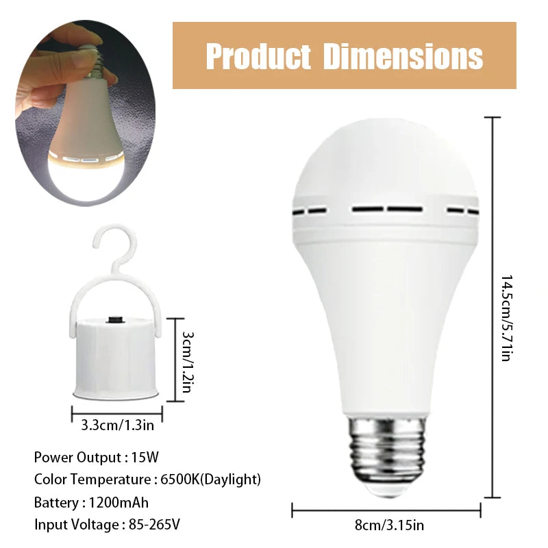 12pcs 15W rechargeable LED emergency bulbs,