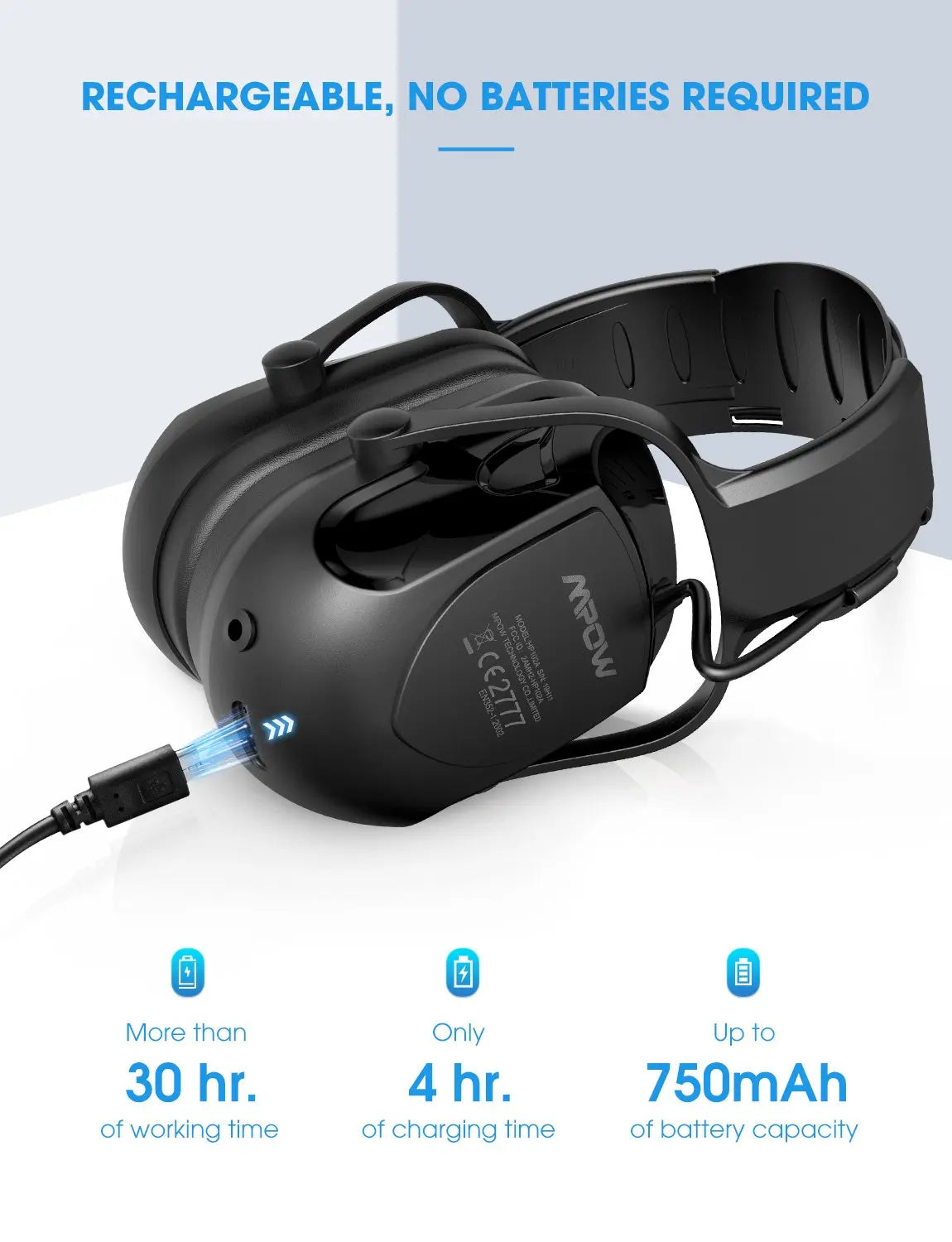 Upgraded Bluetooth Noise Reduction Ear Muffs Safety NRR 29dB/SNR 36dB Adjustable Hearing Protection Ear Defender Headphones