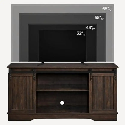 65 inch TV Console  Sliding Barn Door, Media Storage Table