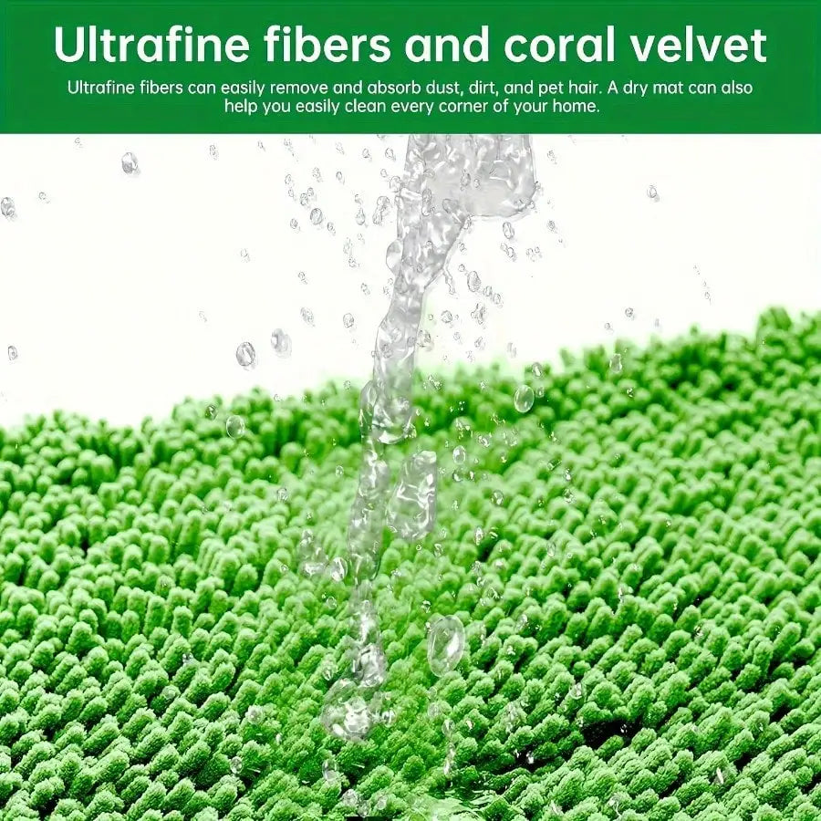 7 Piece Green Mop Cloth, Suitable for  Dry Sweeping Cloth and Wet Mopping, Household Cleaning - Washable