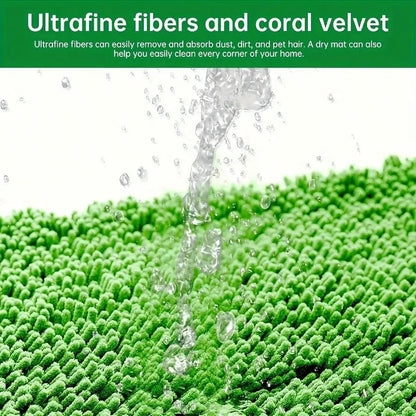 7 Piece Green Mop Cloth, Suitable for  Dry Sweeping Cloth and Wet Mopping, Household Cleaning - Washable