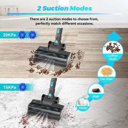 20Kpa Cordless Upright Ultra Lightweight Stick Vacuum for Carpet, Hard Floor, Car, Pet Hair