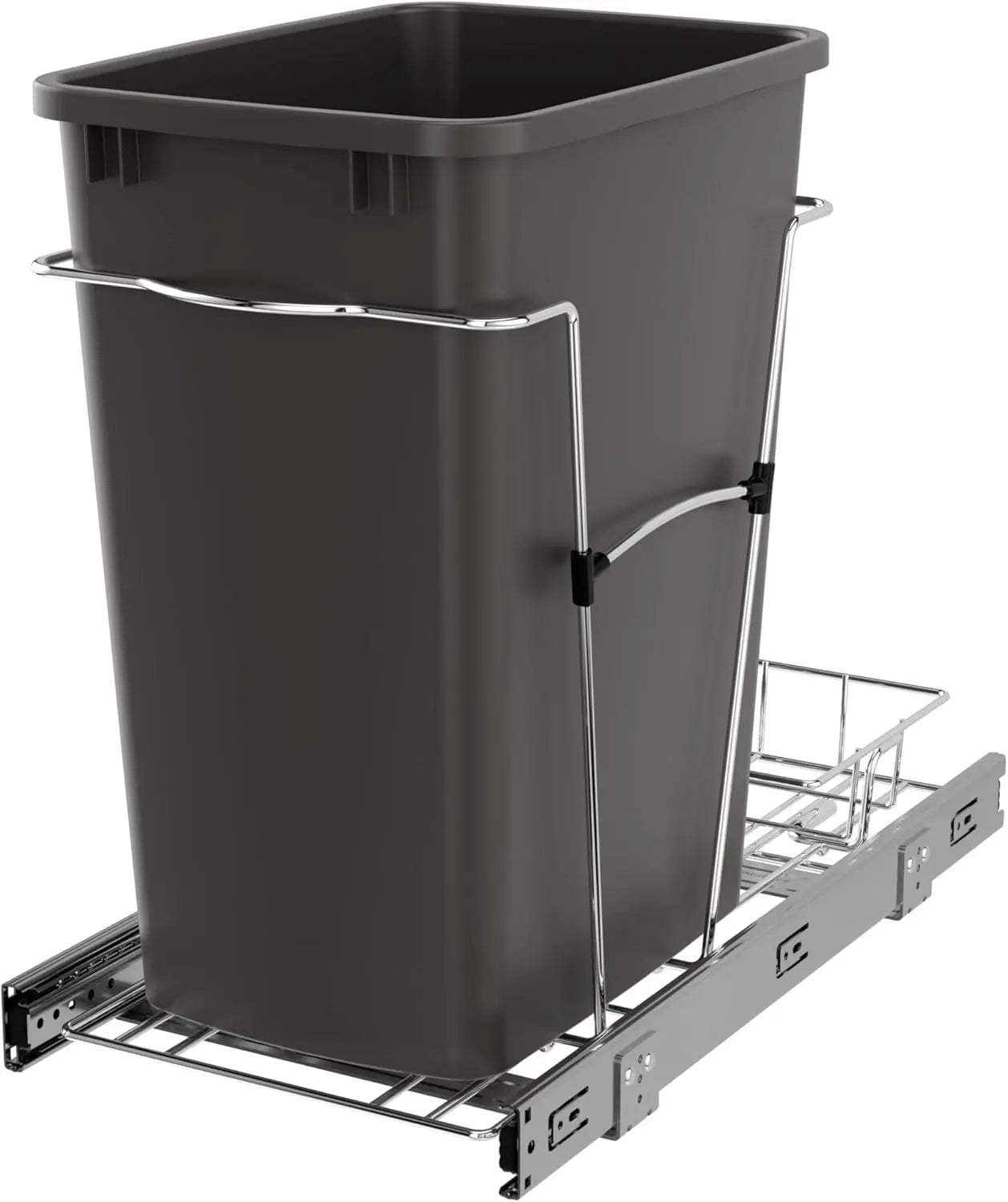Pullout Trash Can 35 Qt Garbage Recycling Bin Full Extension Slides,