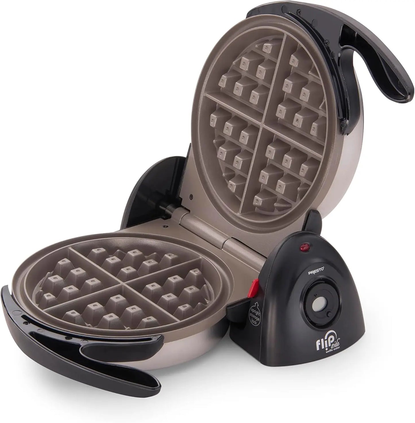 Ceramic Nonstick Belgian Waffle Maker with Flip Design, Cool-Touch Handles for Easy Use