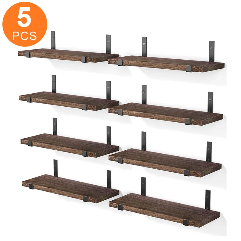 5 layers floating shelf, a word board shelf,Wall organizer, strong bearing capacity, including iron frame, screws and other acce
