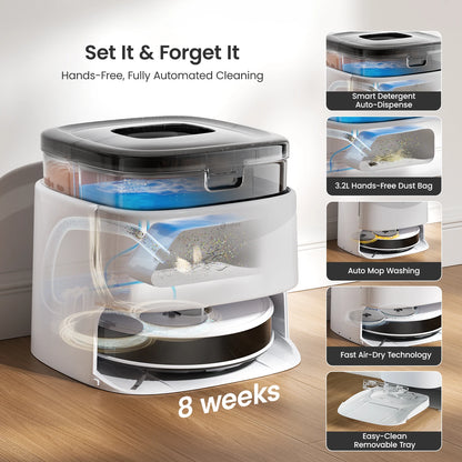 Robot Vacuum Cleaner with Mapping, Emptying Station, Automatic Washing and Drying,