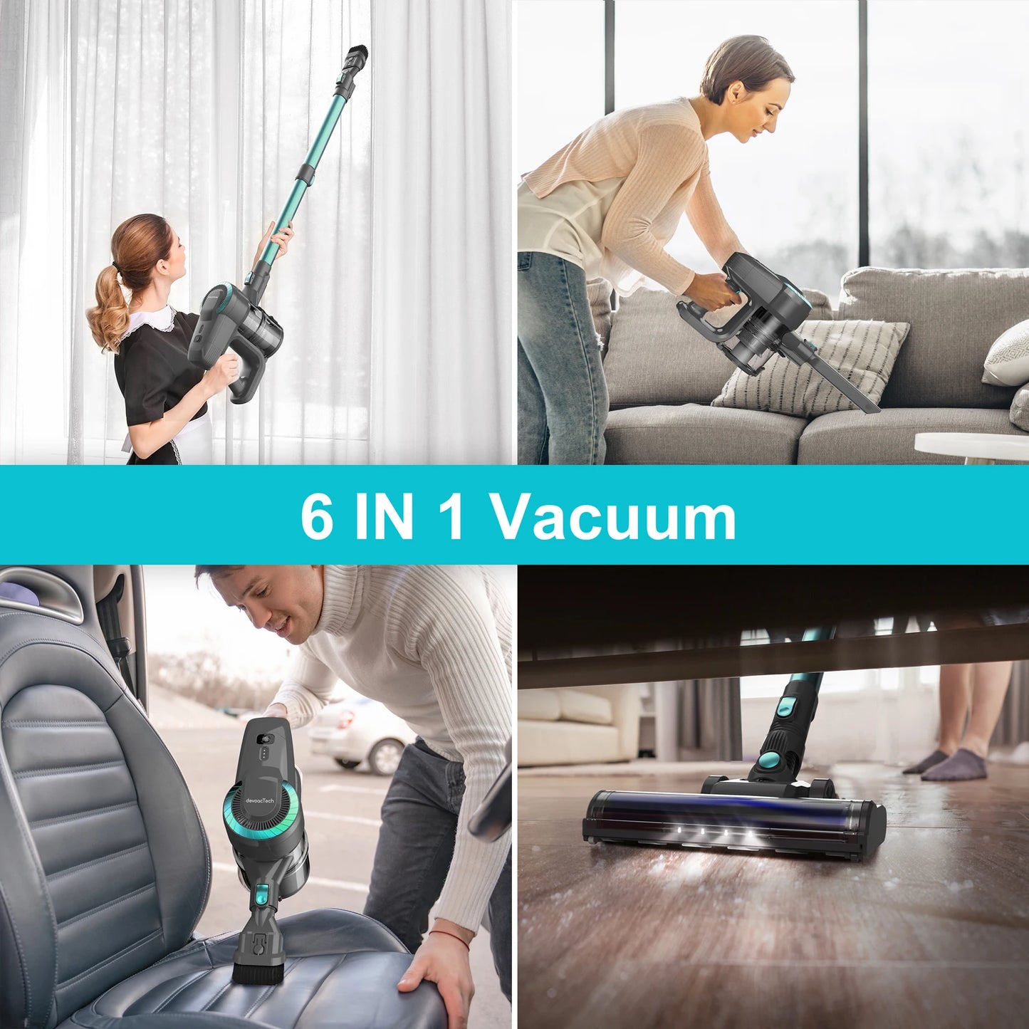 20Kpa Cordless Upright Ultra Lightweight Stick Vacuum for Carpet, Hard Floor, Car, Pet Hair