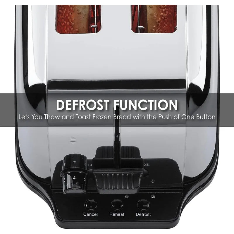 Commercial 4 Slice Extra Long Slot Light Duty Pop-Up Toaster,