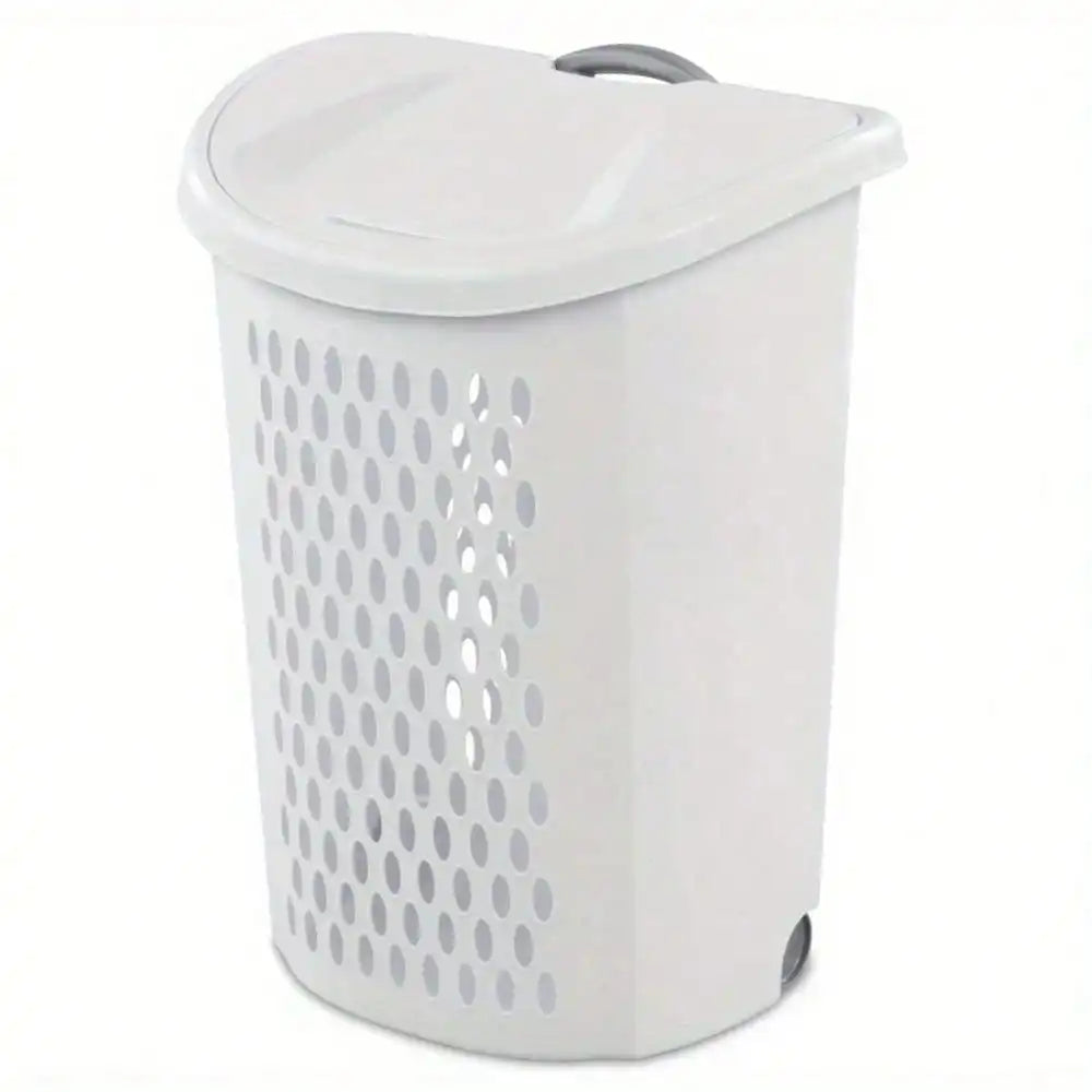Plastic wheel laundry basket with flip design with wheels for storage of dirty clothes and transport clothes