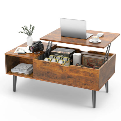 Top Coffee Tables For Living Room, Tea Wood Dining Tables, Adjustable Storage Shelf Easy to Lift Or Lower.