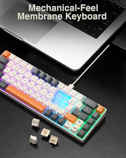 Gaming Keyboard 68 keys N- Key Rollover RGB Backlight