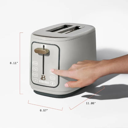 Beautiful 2 Slice Toaster with Touch-Activated Display,