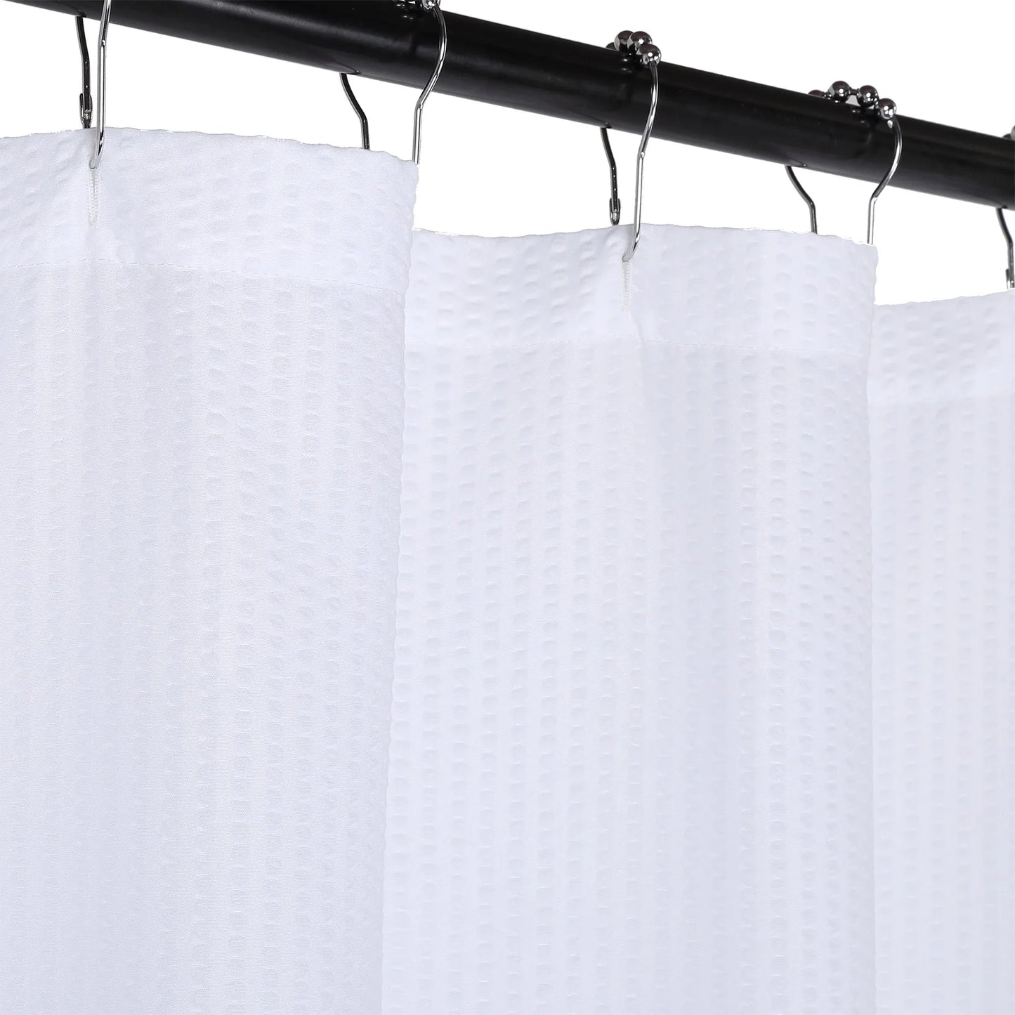 Soft Microfiber Fabric Shower Curtain or Liner for Bathroom, Bathtub Embossed Pattern Water Repellent 72x72Inches