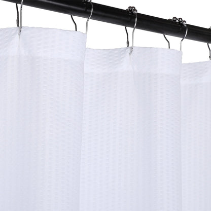 Soft Microfiber Fabric Shower Curtain or Liner for Bathroom, Bathtub Embossed Pattern Water Repellent 72x72Inches