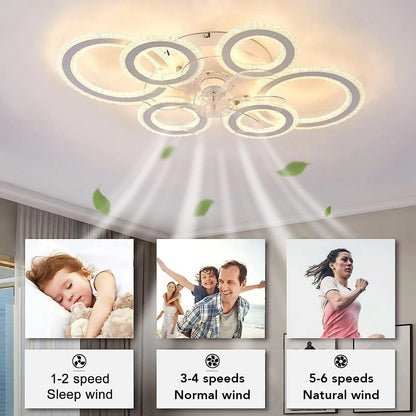 Light Flush Mount Ceiling Fan for Dining Room