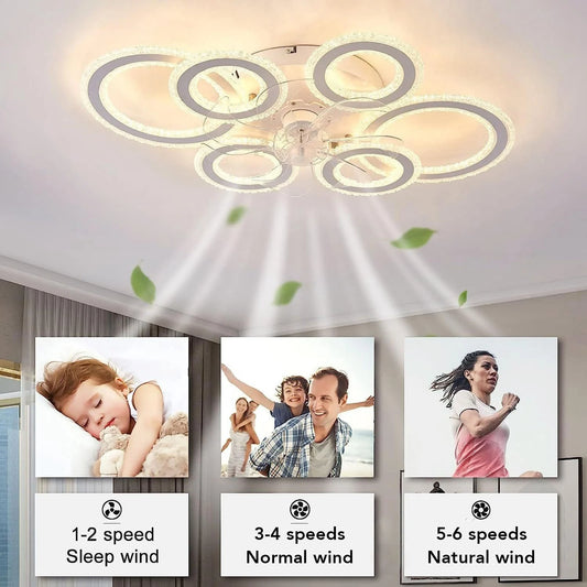 Light Flush Mount Ceiling Fan for Dining Room