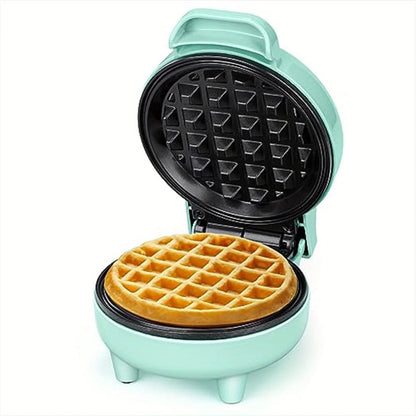 Compact 550W Mini Waffle Maker with Ready Indicator Light, Cool Touch Handle, and Non-Stick Coating