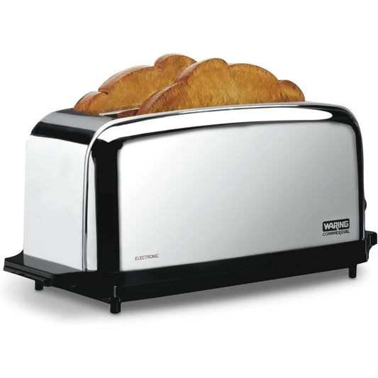 Commercial 4 Slice Extra Long Slot Light Duty Pop-Up Toaster,