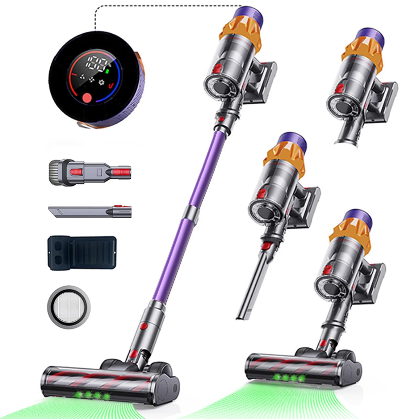 V18 Cordless Vacuum Cleaner 550W 45000PA – Handheld Home Vacuum Powerful Brushless Motor,