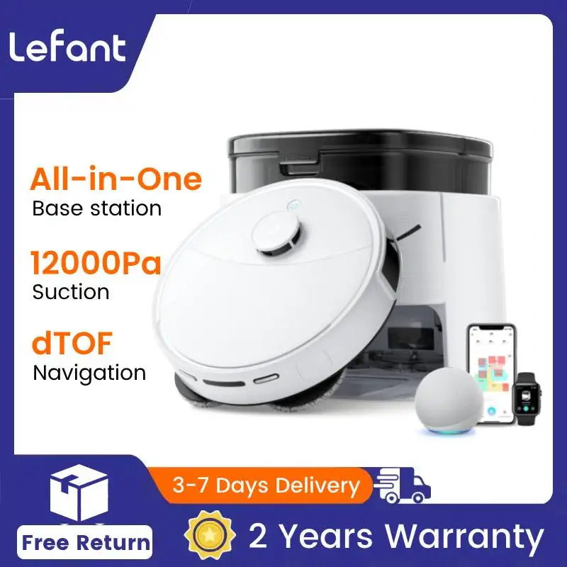 Robot Vacuum Cleaner with Mapping, Emptying Station, Automatic Washing and Drying,