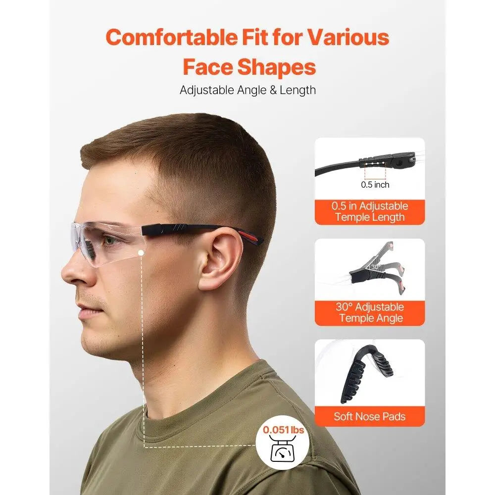 Safety Goggles Anti Fog Scratch Resistant ANSI Z871 Certified Eye for Work Outdoor Sports Clear Lens