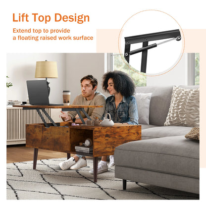 Top Coffee Tables For Living Room, Tea Wood Dining Tables, Adjustable Storage Shelf Easy to Lift Or Lower.