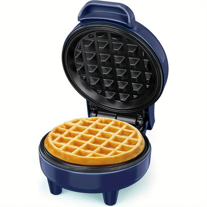 Compact 550W Mini Waffle Maker with Ready Indicator Light, Cool Touch Handle, and Non-Stick Coating