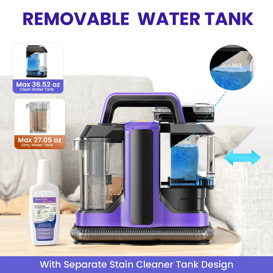 Handheld Carpet Cleaner 15Kpa 450W Motor Upholstery Vacuum Cleaner Spot And Stain Deep Cleaner for Pet Stairs Car Seat