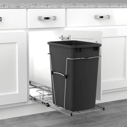 Pullout Trash Can 35 Qt Garbage Recycling Bin Full Extension Slides,
