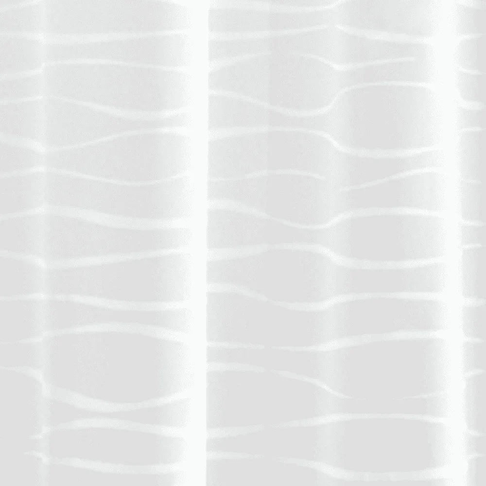 Waterproof PEVA Shower Curtain Set with Decorative Wave Design and 12 Durable C-Hooks Bathroom 70x72 Inches