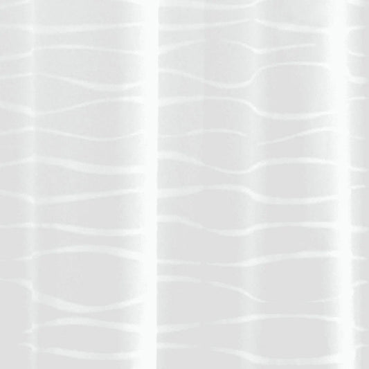 Waterproof PEVA Shower Curtain Set with Decorative Wave Design and 12 Durable C-Hooks Bathroom 70x72 Inches