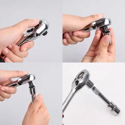 46PCS 1/4 inch Drive Socket Set,Metric Ratchet Wrench Set with 4-14mm CR-V Sockets, Mechanic Tool Kits for Household Auto Repair