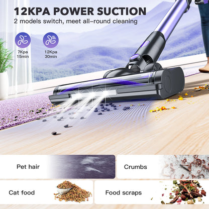Cordless Stick Wireless Handheld Vacuum Cleaners 6000PA Suction Power For Pet Home 0.9L Dust Cup